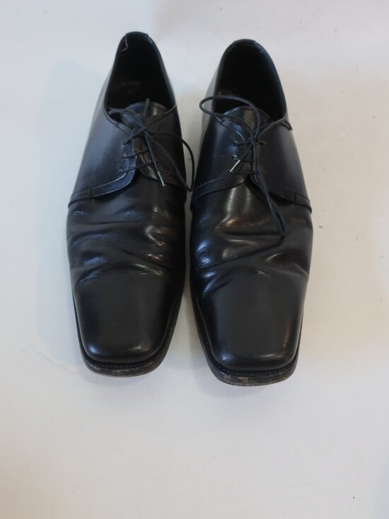 Mens Prada Black Leather Square Toe Oxford Lace Up Shoes 10 1/2 main image 9